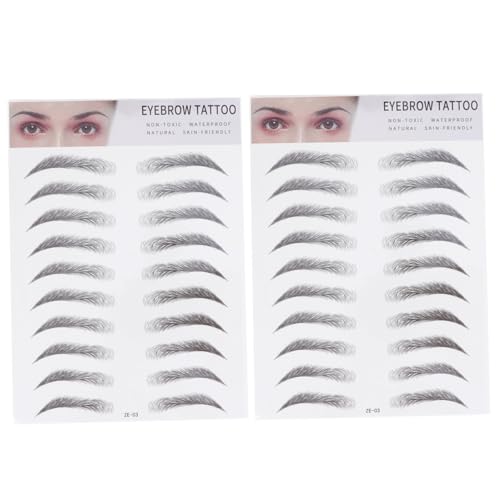 HONITANO 2 Stück Imitation Eyebrow Aufkleber Haarähnliche Einfache Anwendung Langlebige Künstliche Augenbrauen für Frauen und Männer Natürliche Form und Farbe Geeignet für Dünne oder Helle von HONITANO