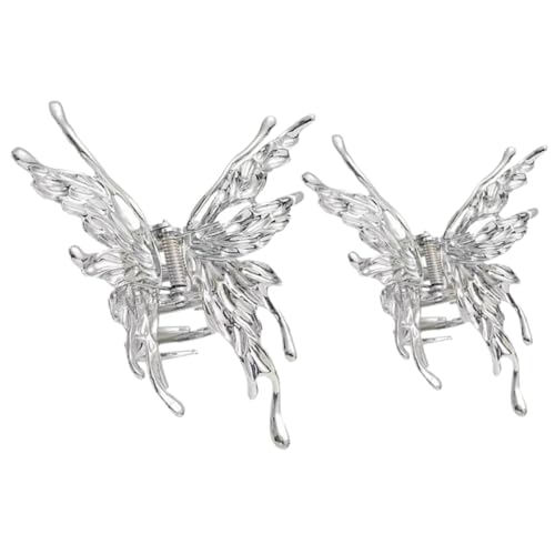 HONITANO 2 Stück Kleine Metall haarspangen Schmetterling Design Rutschfeste Haarklammern für Damen und Mädchen Eleganter Haarschmuck Fester Sitz bei Dünnem und Dickem Haar von HONITANO