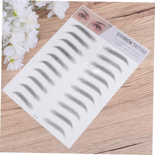 HONITANO 2 Stück Künstliche Augenbrauen Aufkleber Haarähnlich Schwarz Langlebig Einfach Anzuwenden für Männer und Frauen Natürlicher Look Hautschonend von HONITANO