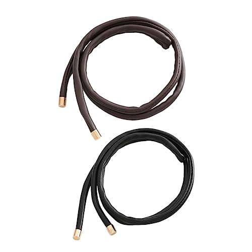 HONITANO 2 Stück Leder Haargummis Pferdeschwanzhalter Für Damen Verstellbare Haarbänder Pferdeschwanz Bänder Stilvolle Haar Accessoires Für Hochzeiten Und Partys Rutschfestes Design von HONITANO