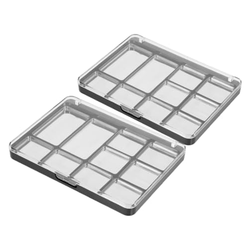 HONITANO 2 Stück Leere Magnetische Lidschatten paletten mit Fächern Kompakter Make up Organizer mit Klarem Deckel Robustes DIY Eyeshadow Tray für Unterwegs und Einfache Farbauswahl von HONITANO