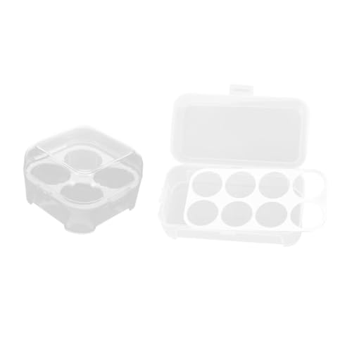 HONITANO 2 Stück Makeup Schwamm Aufbewahrungsbox Kunststoff Fächer Staubdichtes Design Leicht Robust Kosmetik Organizer für Badezimmer Schminktisch von HONITANO