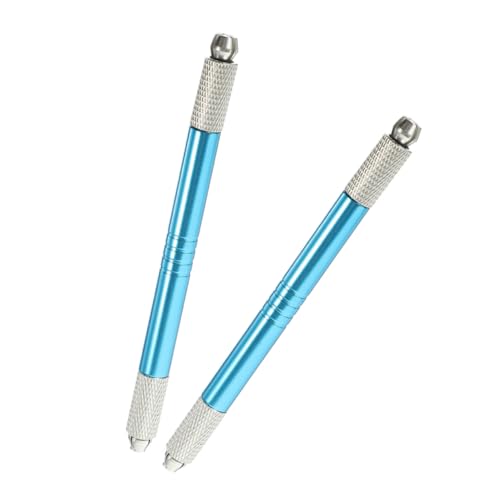 HONITANO 2 Stück Microblading Handwerkzeug Manuelle Tattoo Augenbrauenstift für Anfänger und Profis Langlebig Einfache Anwendung für Zuhause und Salon Blau Microblading Tools Eyebrow von HONITANO