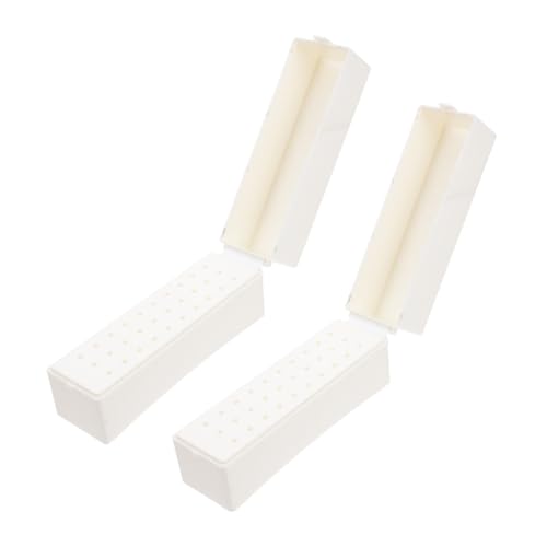 HONITANO 2 Stück Nagelbohrer Aufbewahrungsbox Transparent Nageldesign Organizer Nail Art Drill Bit Halter Praktisch für Profi und Zuhause Geschenkidee für Nagelliebhaber von HONITANO