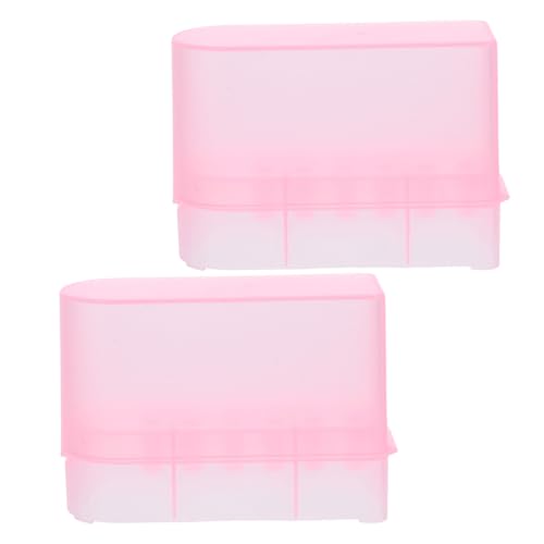 HONITANO 2 Stück Nagelfräser Bits Aufbewahrungsbox Transparent Teilig Organizer Maniküre Polierköpfe Kompakt Tragbar mit Großem Fassungsvermögen für Nagelbohrer Schleifkopf Lagerung von HONITANO