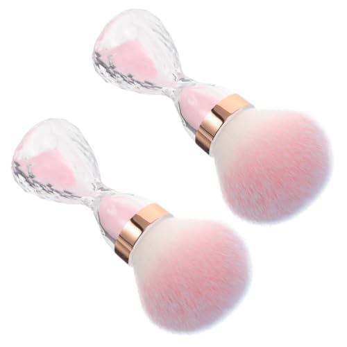 HONITANO 2 Stück Nail Dust Brush mit Großem Weichem Kopf für Sanfte Nagelreinigung und Makeup Effektive Staubentfernung bei Nagelkunst Puderentferner Pinsel in Rosa Schonend für Haut und von HONITANO