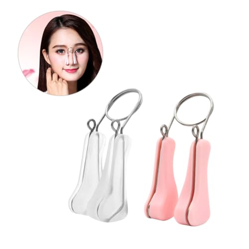 HONITANO 2 Stück Nasenlifting Clip Nasenformer Korrekturgerät für Frauen und Mädchen Schmerzfreier Nasenheber zur Nasenbrückenformung Gerade Nase Operation Weiß und Rosa von HONITANO