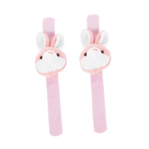 HONITANO 2 Stück Niedliches Plüsch Tier Slap Armband mit Kaninchen Weiches Hautfreundlich und Bequem als Party Favors und von HONITANO
