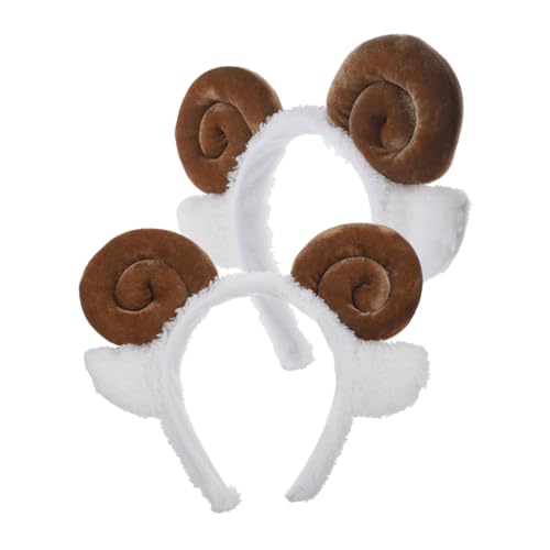 HONITANO 2 Stück Niedliches Schafhörner Haarreif aus Bequemes Stirnband mit Lebendigem Design Party und Fotodekor für Familie und Festliche Anlässe von HONITANO