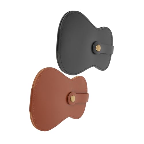 HONITANO 2 Stück PU Leder Gitarrenplektren Aufbewahrungsetui Fach Pick Organizer für Ukulele Gitarre und Bass Kompakter Plectrum Halter mit Schlüsselanhänger Vielseitig und Verlustsicher von HONITANO