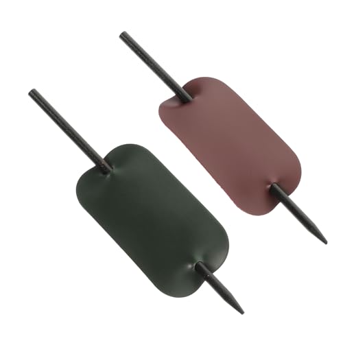 HONITANO 2 Stück PU Leder Haarcuffs Leichte Strapazierfähige Ponytail Clips in Grün und Weinrot Haarschmuck Accessoires für Damen Einfach zu Tragen und Vielseitig für Alltag und Party von HONITANO