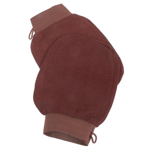 HONITANO 2 Stück Peelinghandschuhe Braun Grobkörnig Körperpeeling Badehandschuhe für Männer und Frauen Sanftes Effektives Entfernen Abgestorbener Haut für Rückenreinigung und von HONITANO