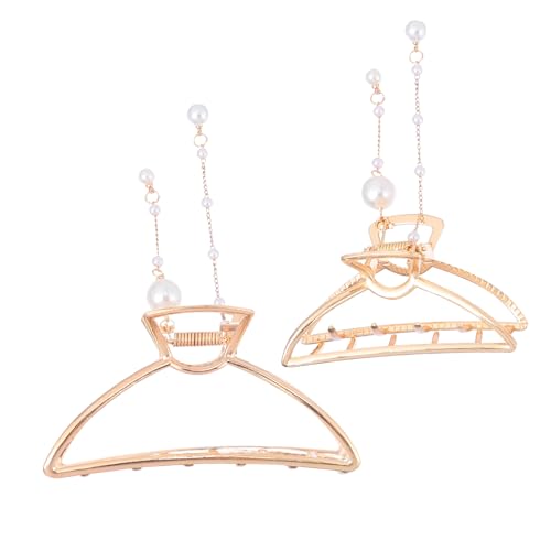 HONITANO 2 Stück Perlen Haarklammern mit Quasten Metall Haarklammer für Damen und Mädchen Leichte Haarspangen mit Glatter Oberfläche Geeignet für Haartypen von HONITANO