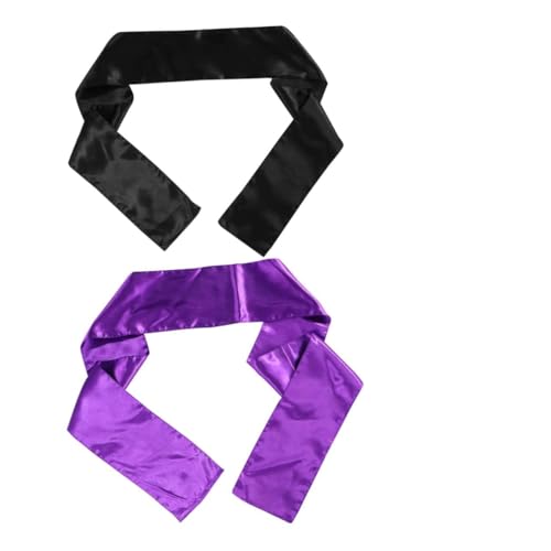 HONITANO 2stücke Perückenband Aus Satin Haarwickel Für Damen Violett Schwarz Kopftuch Für Perücken Stirnband Für Perücken Perückengriffband Haarband Für Frauen von HONITANO