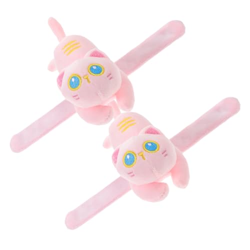 HONITANO 2 Stück Plüsch Katzen Slap Armbänder Kuscheliges Party Handgelenkband Leicht Tragbar Halloween Geburtstagsgeschenk Weiches Material Komfortabel von HONITANO