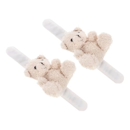 HONITANO 2 Stück Plüsch Slap Wristband Cartoon Bär Weicher Snap Bracelet Tiermotiv Party Partydeko von HONITANO