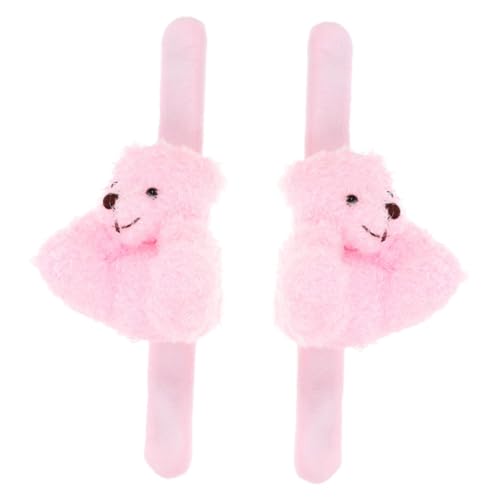 HONITANO 2 Stück Plüsch Tiere Slap Armband Kuscheliges Schnappband Party Armband für Geburtstagsfeier Halloween Rosa von HONITANO