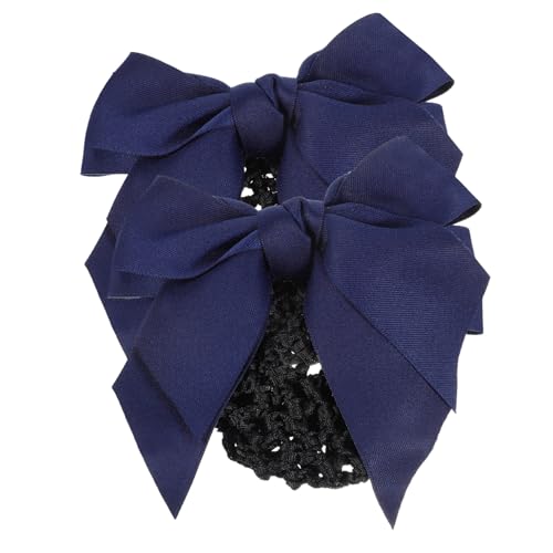 HONITANO 2 Stück Professionelle Haarnetz Schleife für Damen Stark Haltende Haarklammer mit Netz Elegant und Robust für Bank Service Pflegeberufe Geeignet für Dünnes und Dickes Haar von HONITANO