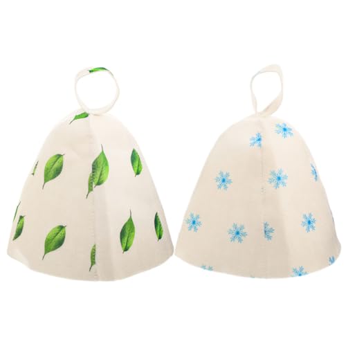 HONITANO 2 Stück Saunahut Filz Wiederverwendbar Atmungsaktiv Elastisch und Angenehm Unisex Sauna Badekappe für Damen und Herren für Dampfbad und Sauna Zuhause Leicht und Formstabil von HONITANO