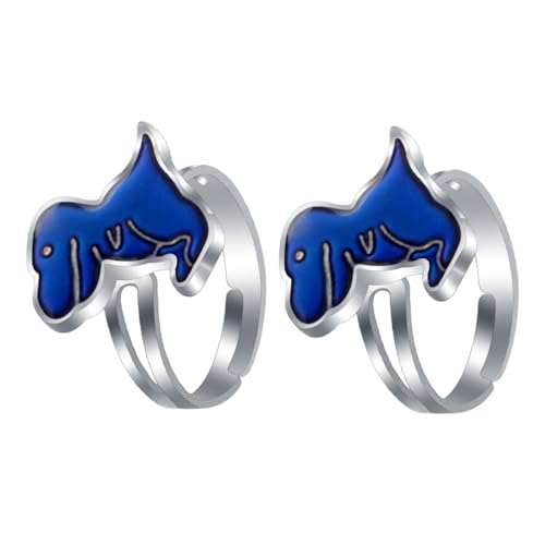 HONITANO 2 Stück Stimmungsringe Dinosaurier Design Temperatur Farbwechsel Emotion Ring Verstellbar Mehrzweck Kinderschmuck Party Zubehör Jungen Mädchen von HONITANO