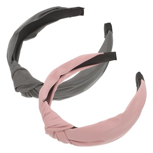 HONITANO 2stücke Pu-leder Haarband Damen Breiter Gepolsterter Stirnband Mit Knoten Für Alltag Reisen Fotografie Und Besondere Anlässe Modisches Accessoire Für Frauen von HONITANO