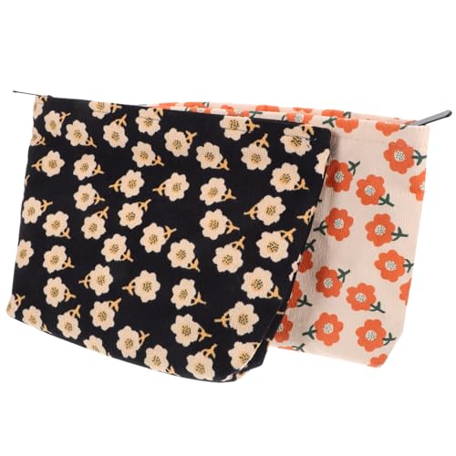 HONITANO 2 Stück Teiliges Corduroy Kosmetiktaschen Vintage Print Handlich Weich Tragbar Reise Schminktaschen für Frauen Langlebig HONITANO 2 Stück Teiliges Corduroy Kosmetiktaschen Vintage Print Handlich Weich Tragbar Reise Schminktaschen für Frauen Langlebig von HONITANO