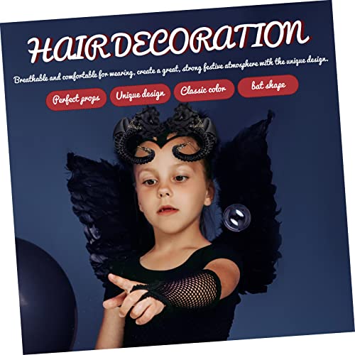 HONITANO 2 Stück Teiliges Damen Haarschmuck Schwarze Schafshorn Haarspangen Leichtes Party Cosplay Zubehör Gothic Stirnhaar für Halloween Festliche Anlässe von HONITANO