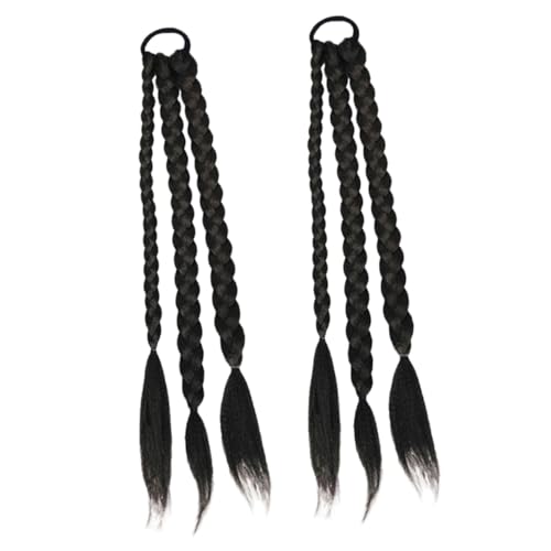 HONITANO 2 Stück Teiliges Geflochtenes Pferdeschwanz haarteil aus Hitzebeständigem Synthetikhaar Weiche Glatte Haarverlängerung für Frauen Einfach zu Binden Vielseitig für Alltag Party und von HONITANO