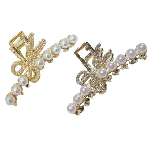 HONITANO 2 Stück Teiliges Große Stilvolle Haarklammern mit Funkelnden Strasssteinen Metallische Ansprechende Haarspangen für Frauen und Mädchen Geeignet für Verschiedene Frisuren und von HONITANO