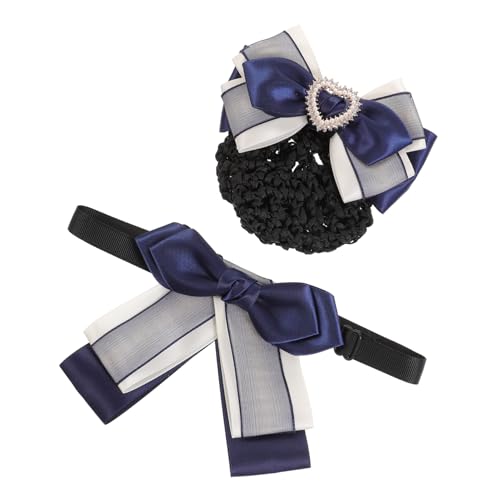 HONITANO 2 Stück Teiliges Haarnetz Dutt Set mit Haarklammer und Schleife Vielseitig Einsetzbar für Business Uniformen Damen Weiches Stoffmaterial Stabiler Grip für Stilvolle Frisuren von HONITANO