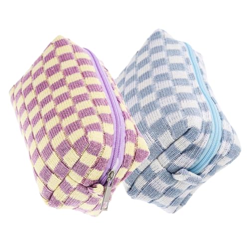HONITANO 2 Stück Teiliges Kariertes Kosmetiktäschchen mit Reißverschluss Große Kapazität Tragbare Make up Organizer für Reisen und Alltag als Lippenstift Pinselaufbewahrung für Frauen HONITANO 2 Stück Teiliges Kariertes Kosmetiktäschchen mit Reißverschluss Große Kapazität Tragbare Make up Organizer für Reisen und Alltag als Lippenstift Pinselaufbewahrung für Frauen von HONITANO
