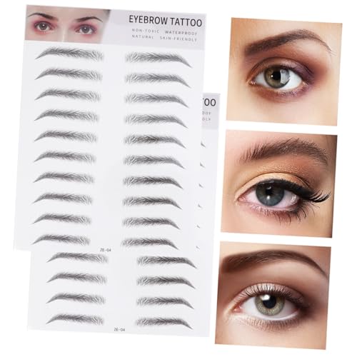 HONITANO 2 Stück Teiliges Künstliche Augenbrauen Transfer Aufkleber Haarähnliche Temporäre Augenbrauen für Männer und Frauen Einfache Anwendung Natürliches Aussehen Schwarz von HONITANO