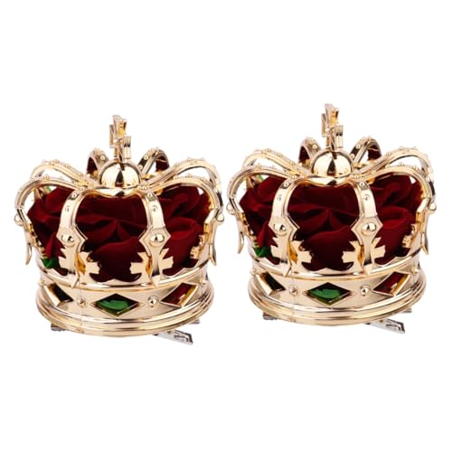 HONITANO 2stücke Königliche Mittelalterliche Krone Haarschmuck Halloween-kopfschmuck Party-kopfschmuck Haarbänder Für Mädchen Haarkrone Accessoire Für Cosplay Und Kostümpartys von HONITANO