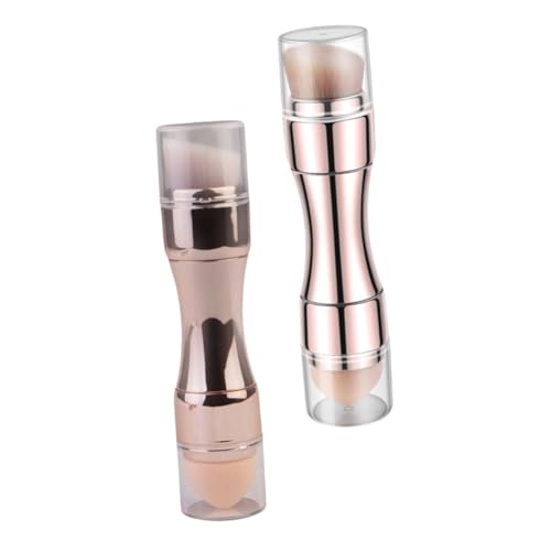HONITANO 2 Stück Teiliges Multifunktionales Make up Pinselset Feine Dichte Synthetische Borsten Geeignet für Lidschatten Foundation Concealer Langlebig und Einfach zu Reinigen in Gold und von HONITANO