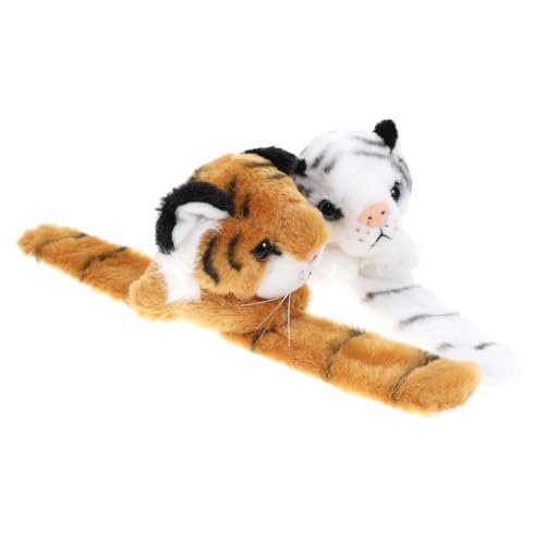 HONITANO 2 Stück Teiliges Plüsch Slap Armband mit Tiermotiv Weiches Stofftier Armband für Niedliches Tiger Design Komfortabel und Dekorativ Party für Geburtstag und Feiertage von HONITANO