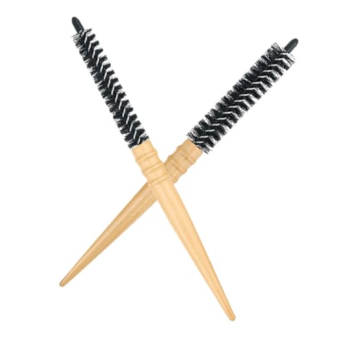 HONITANO 2 Stück Teiliges Rundbürste aus Holz Antistatische Stylingbürste für Lockiges Haar Sanfte Kopfhautmassage Langlebig und Entwirrt Mühelos Dünnes Dickes Haar für Damen und Herren von HONITANO