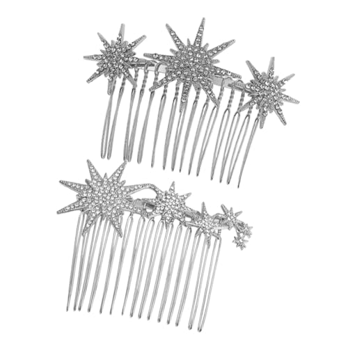 HONITANO 2 Stück Teiliges Strass Haarschmuck Seitenkamm mit Funkelnden Kristallen Leichter Haarkamm für Damen und Mädchen Braut Kopfschmuck Accessoire Robust und Vielseitig für Haartypen von HONITANO