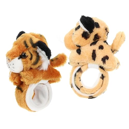 HONITANO 2 Stück Tier Slap Armbänder Plüsch Slap Bands für Dschungel Partys Kinderspielzeug und Mitgebsel für Geburtstagsfeiern School Partys Kostümpartys von HONITANO
