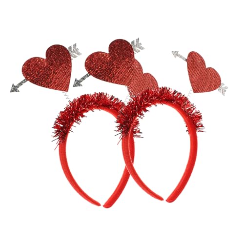 HONITANO 2 Stück Valentinstag Haarreif Rotes Herzchen Kopfschmuck Festival Party Haarschmuck Bräute Karneval Zubehör und Bequem von HONITANO