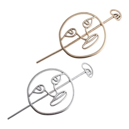 HONITANO 2 Stück Vintage Haarschmuck Teiliges Haarstab Damen Ethnisch Filigraner Haarnadel Clip Gold Silber für Hochsteckfrisuren und Dutt mit Glatten Kanten Praktisch und Stilvoll für von HONITANO