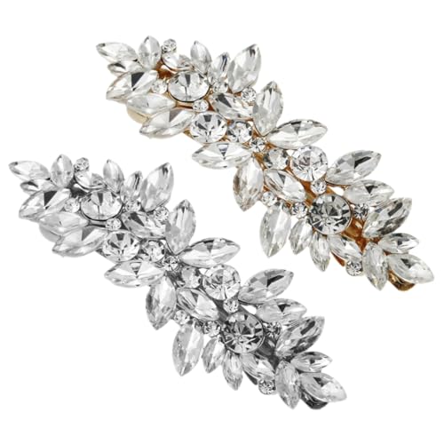 HONITANO 2 Stück Vintage Haarspangen mit Strasssteinen Haarspangen für Mädchen Luxuriöse Haarklammern Schmerzfrei Elegant für Hochzeit Party und Alltag Passend für Verschiedene Frisuren von HONITANO