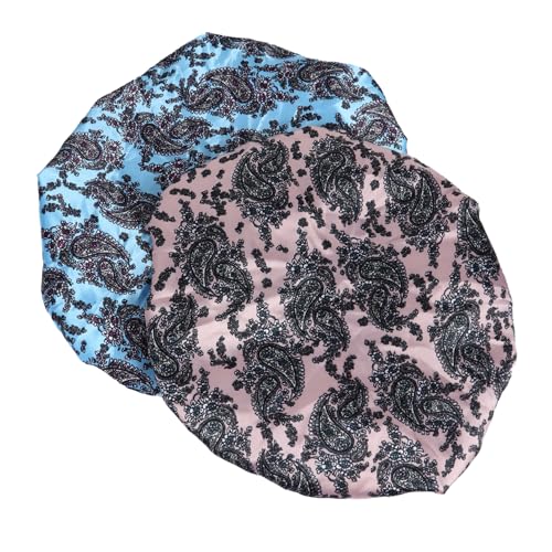 HONITANO 2 Stück Wasserdichte Bade kappe haarwaschhaube badehauben Large size cap Transparent shower cap Hair washing cap Kappen Bad Dusche schlafhaube verdicken frauen PVC von HONITANO