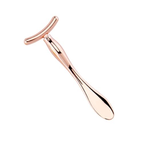 HONITANO 2 Stück Zinklegierung Augenmassage Stab Mini Makeup Spatel mit Löffel für Augencreme Fördert Kompakt Langlebig Rosegold zur Augenpflege und Massage von HONITANO