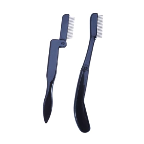 HONITANO 2 Stücke Faltbarer Augenbrauenkamm mit Rostfreien Stahlzähnen Feiner Metallkamm Langlebig und Leicht zu Reinigen zum Trennen von Wimpern nach Mascara Praktisches Make Up Grooming von HONITANO