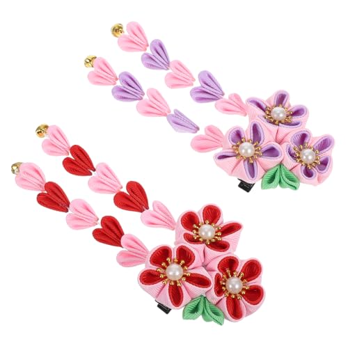 HONITANO 2 Stücke Quastenhaarnadel Chinesischer Stil für Mädchen Orientalische Kirschhaarnadel Haarclip mit Quaste Haaraccessoire für Kinder von HONITANO
