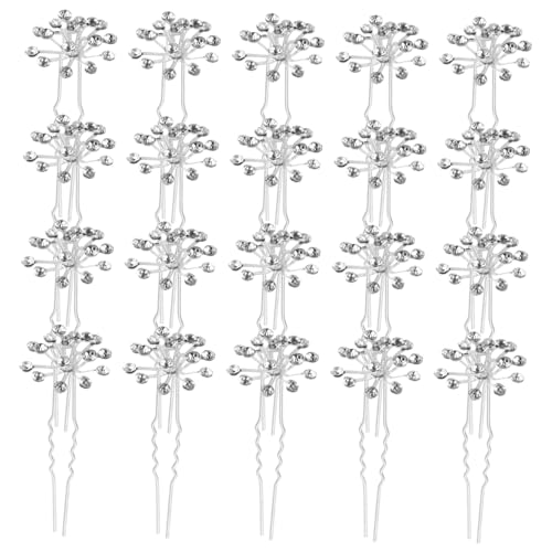 HONITANO 20stücke U-förmige Haarnadeln Mit Weißen Blumen Strasssteinen Für Hochzeiten Brautkopfschmuck Chinesische Haarnadeln Für Brautschmuck von HONITANO