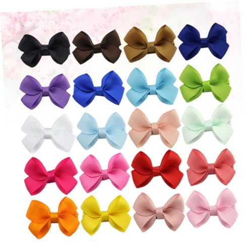 HONITANO 20 Stück Teiliges Haarklammern mit Schleifendesign Voll Bezogene in Bunten Farben Süße Haarschmuck für Mädchen Geeignet für Alltag Geburtstag und Festtage von HONITANO