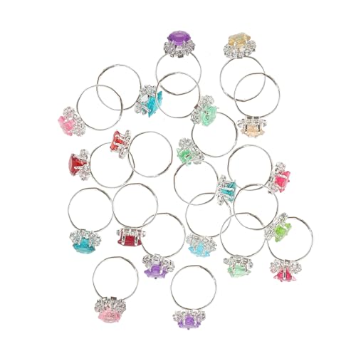 HONITANO 20 Stück Teiliges Schmuck Simulation Diamantringe Farbenfrohe Mädchen Ringe Umweltschonendes Material Vielseitige Designs für Geburtstag Party Zufällige Farbe Zufällige Farbe von HONITANO
