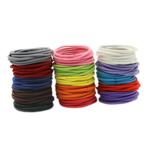 HONITANO 200 Stück Teiliges Stretch Haargummi Elastische Ponytail Holder Bunte Haarbänder für Mädchen und Frauen Langlebige Haarschleifen Vielseitig Einsetzbar und Sicher Zufällige Farbe von HONITANO