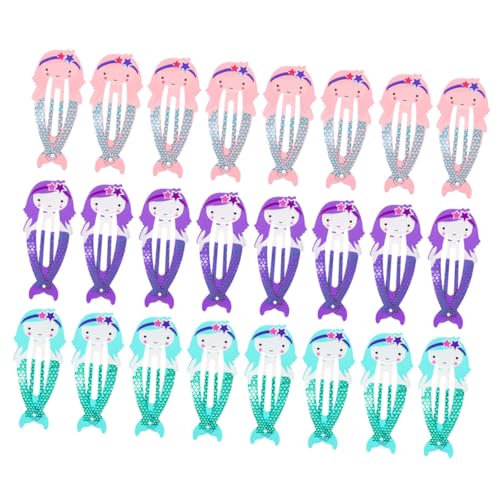 HONITANO 24 Stck Teiliges Meerjungfrau Haarschmuck für Mädchen Bunte Metall Haarspangen mit Glitzer Snap Haarklammern für Party Geburtstag und Alltag Süße Haarclips in Blau von HONITANO